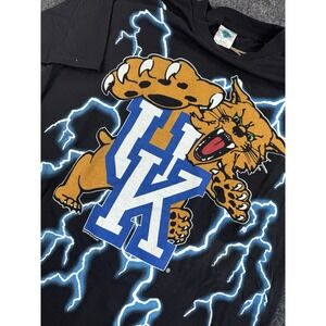 Kentucky Wildcats Lightning Graphic T Shirt Mens Large Black NCAA UK Tee
